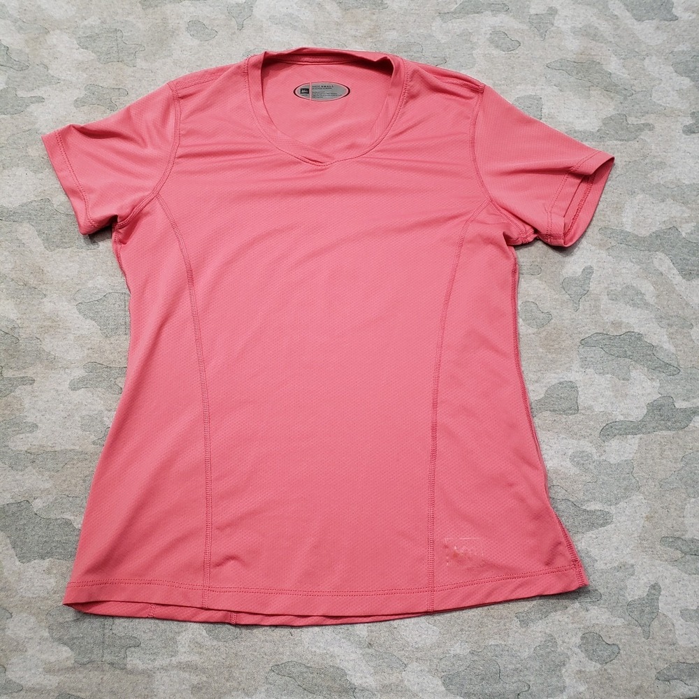 REI Top Womens Small Pink Short Sleeve Outdoors Hiking Camp Travel